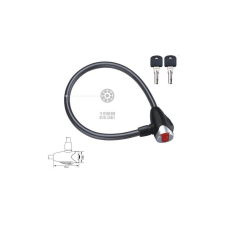 Velotech kulcsos sodronyzár 15 mm x 120 cm, füst színű kerékpár lakat