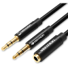 Vention 2x 3,5mm Male to 3,5mm Female Audio Cable 0,3m Black ABS Type