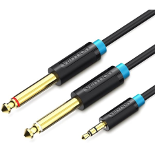 Vention 3.5mm Male to 2x 6.3mm Male Audio Cable 2m Black kábel és adapter