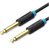  Vention 6.5mm jack/M -> 6.5mm jack/M kábel, (fekete, aranyozott), 1m, kábel