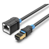 Vention Cat.6 SSTP Extension Patch Cable, 0.5m, fekete (IBLBD)