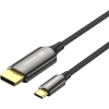 Vention Cotton Braided 8K Bi-Directional USB-C Male to DisplayPort Male Cable 0.5M Black Zinc Alloy (CRFBD)