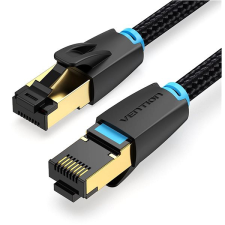Vention Cotton Braided Cat.8 SFTP Patch Cable, 0.5m, fekete kábel és adapter