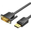 Vention DisplayPort 1.2/1.2a DVI-D Átalakító Fekete 1m HAFBF