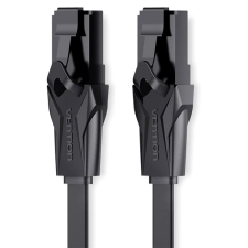 Vention Flat CAT6 UTP Patch Cord Cable, 3m, fekete kábel és adapter