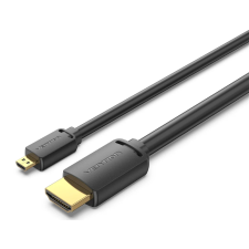 Vention HDMI-D/M -> HDMI-A/M (4K,HD,fekete), 2m, kábel kábel és adapter