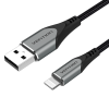 Vention LABHH USB-A apa - Lightning apa 2.0 Adat és töltő kábel 2m - Szürke (LABHH)