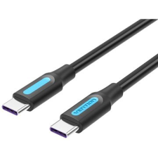 Vention Type-C (USB-C) 2.0 (M) to USB-C (M) 100W / 5A Cable 1M Black PVC Type kábel és adapter
