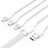 Vention USB 2.0 A Male to 3-in-1 USB-C &amp; Lightning &amp; Micro-B Male 3A Cable 1,5m White