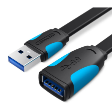 Vention USB 3.0, (hosszabbító, lapos, fekete), 2m, kábel kábel és adapter
