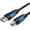 Vention USB-A to USB-B Print Cable with 2x Ferrite Core 8m Black (VAS-A16-B800)