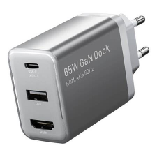Vention USB-A + USB-C + HDMI GaN hálózati töltő (FJAH0-EU) (FJAH0-EU) mobiltelefon kellék