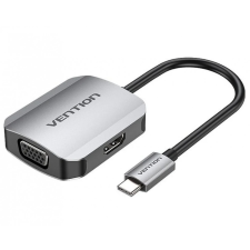 Vention USB-C -> HDMI/VGA (0,15m Szürke Aluminum Ötvözet) konverter kábel és adapter