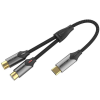 Vention USB-C Male to 2-Female RCA Cable 1m Gray Aluminum Alloy Type (BGVHF)