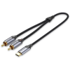 Vention USB-C Male to 2-Male RCA Cable 2M Gray Aluminum Alloy Type (BGUHH)