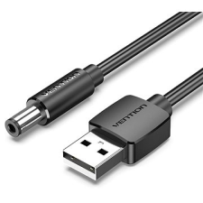 Vention USB to DC 5.5mm Power Cord 1.5M Black Tuning Fork Type kábel és adapter
