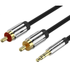 Vention Vention 3.5mm jack/M -> 2*RCA/M, 2m, (audio, aranyozott, fémház), kábel