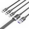 Vention Vention USB-A 2.0/M -> USB-C/Lightning/Micro USB-B, 1,5m,(fekete,6A,3in1), kábel
