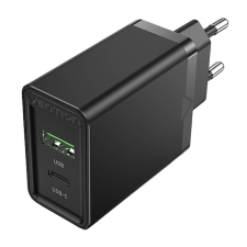 Vention Wall charger EU USB-A(18W), USB-C(20W) Vention FBBB0-EU, 2.4A, PD3.0 (black) mobiltelefon kellék