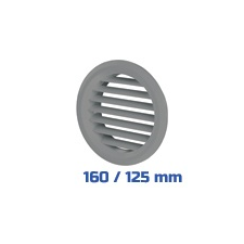 VENTS Vents szellőzőrács, bútorrács szürke rovarhálós (160/125 mm) villanyszerelés