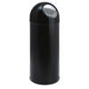 VEPA BINS Nyomófedeles szemetes, 55 l, fém, VEPA BINS, fekete