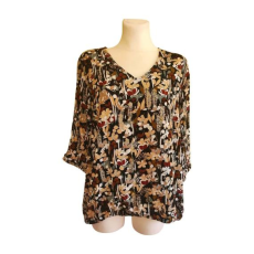  Vera Moda barna virágmintás női blúz (méret: 50/XL)