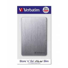 Verbatim 2,5  HDD (merevlemez), 2TB,  USB 3.2, alumínium borítás, VERBATIM  Store n Go , szürke merevlemez, ssd