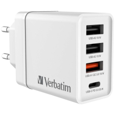 Verbatim 49701 3x USB-A / USB-C Hálózati töltő - Fehér (30W) (49701) mobiltelefon kellék