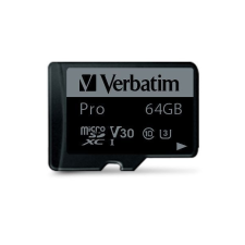Verbatim 64GB MicroSDXC Pro U3 Class 10 + adapterrel memóriakártya