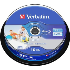 Verbatim BD-R nyomtatható LSL 25 GB, 10 db cakebox írható és újraírható média