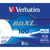 Verbatim Bluray Verbatim 100GB  5pcs BD-R JC Printable (43789)