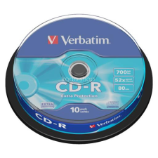 Verbatim CD-R lemez, 700MB, 52x, 10 db, hengeren, VERBATIM &quot;DataLife&quot; írható és újraírható média