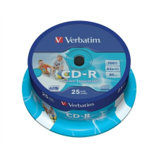 Verbatim CD-R lemez, nyomtatható, matt, ID, AZO, 700MB, 52x, hengeren, írható és újraírható média