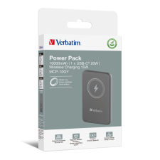Verbatim Charge 'n' Go mágneses, vezeték nélküli 10000mAh Power Bank szürke (32249) (verbatim32249) power bank