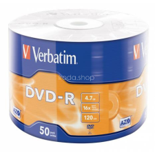 Verbatim DVD-R lemez, 4,7GB, 16x, 50 db, zsugor csomagolás, VERBATIM írható és újraírható média