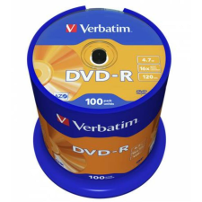 Verbatim DVD-R lemez, AZO, 4,7GB, 16x, 100 db, hengeren, VERBATIM (DVDV-16B100) írható és újraírható média