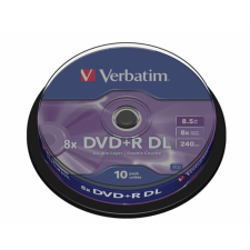 Verbatim DVD+R lemez, kétrétegű, 8,5GB, 8x, 10 db, hengeren, VERBATIM Double Layer (DVDV+8DLB10) írható és újraírható média
