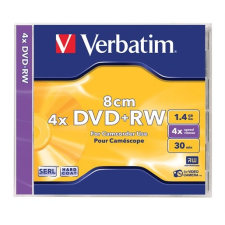 Verbatim DVD+RW lemez, 8 cm, újraírható, 1,4GB, 4x, normál tok, VERBATIM írható és újraírható média