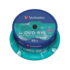 Verbatim DVD-RW lemez, újraírható, 4,7GB, 4x, hengeren, VERBATIM írható és újraírható média