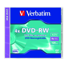 Verbatim DVD-RW lemez, újraírható, 4,7GB, 4x, normál tok, VERBATIM írható és újraírható média