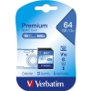 Verbatim Memóriakártya, SDXC, 64GB, CL10/U1, 90/10 MB/s, VERBATIM "Premium"