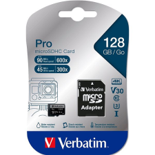Verbatim MicroSDXC 128GB Pro + SD adaptér memóriakártya