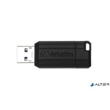 Verbatim Pendrive, 128GB, USB 2.0, 10/4MB/sec, VERBATIM &quot;PinStripe&quot;, fekete pendrive