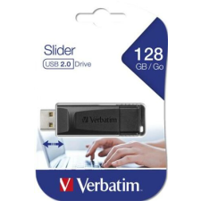 Verbatim Pendrive, 128GB, USB 2.0, VERBATIM "Slider", fekete pendrive