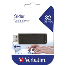 Verbatim Pendrive, 32GB, USB 2.0, VERBATIM "Slider", fekete pendrive