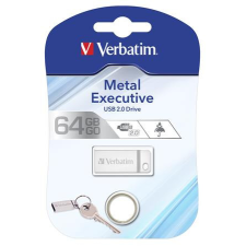Verbatim Pendrive, 64GB, USB 2.0, VERBATIM &quot;Executive Metal&quot;, ezüst pendrive