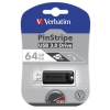 Verbatim Pendrive, 64GB, USB 3.0, VERBATIM "Pinstripe", fekete