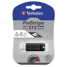 Verbatim Pendrive, 64GB, USB 3.0, VERBATIM &quot;Pinstripe&quot;, fekete pendrive