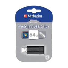 Verbatim USB drive Verbatim USB 2.0 64GB 10/4 MB/s &quot;PinStripe&quot; fekete pendrive