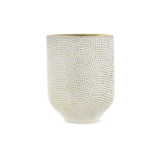  Verda kerámia váza fehér/arany 21x8x27 cm dekoráció